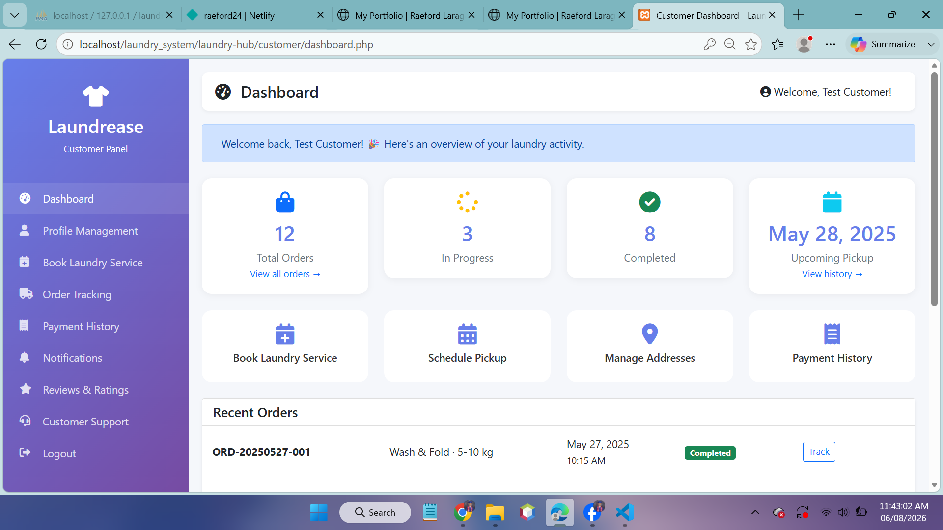 Laundry System Screenshot 2