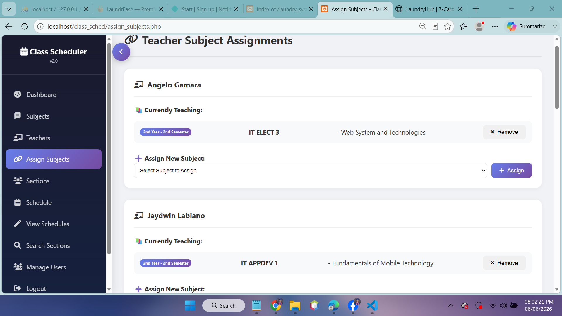 Class Scheduler Screenshot 3