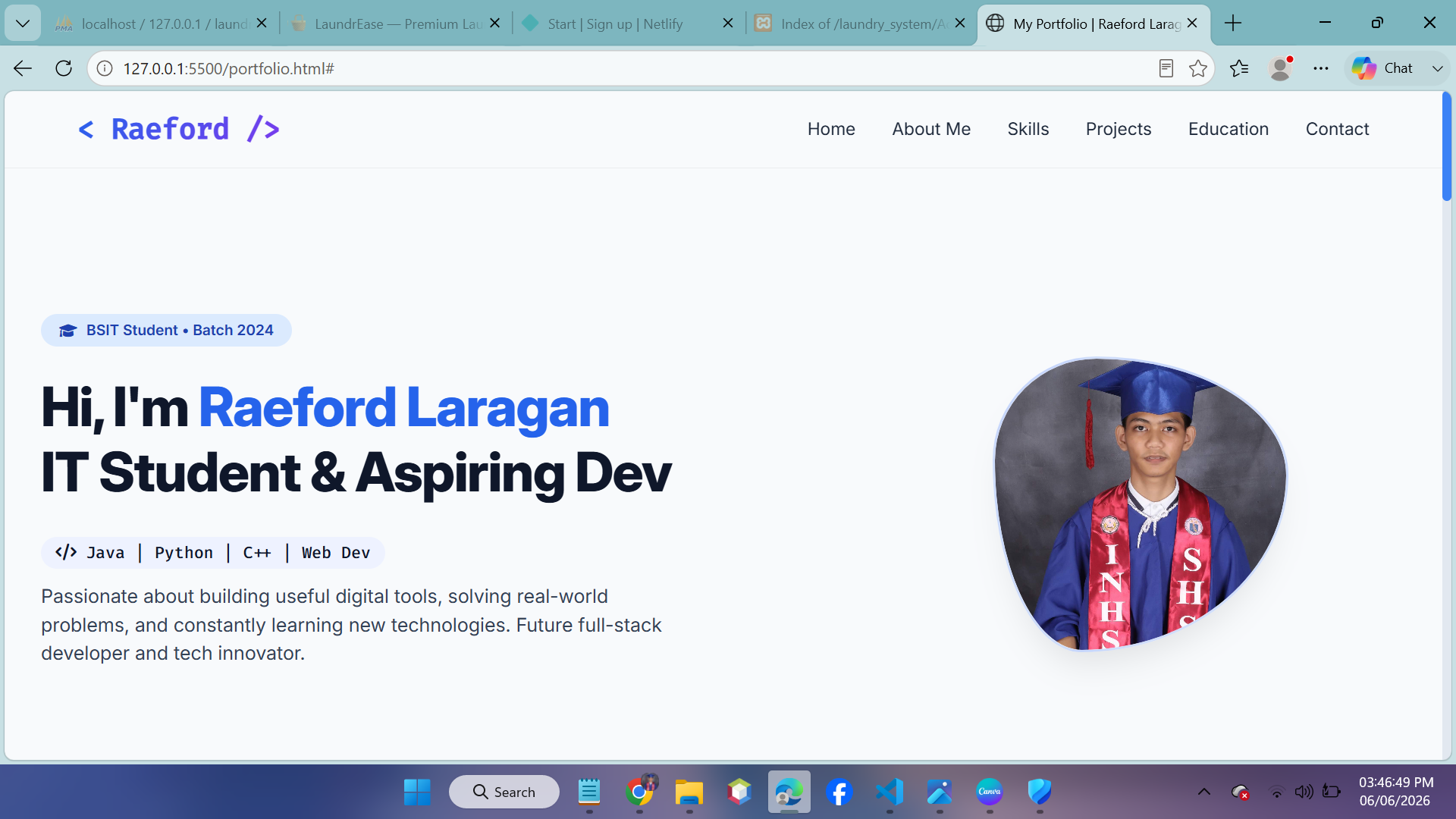 Portfolio Screenshot 1